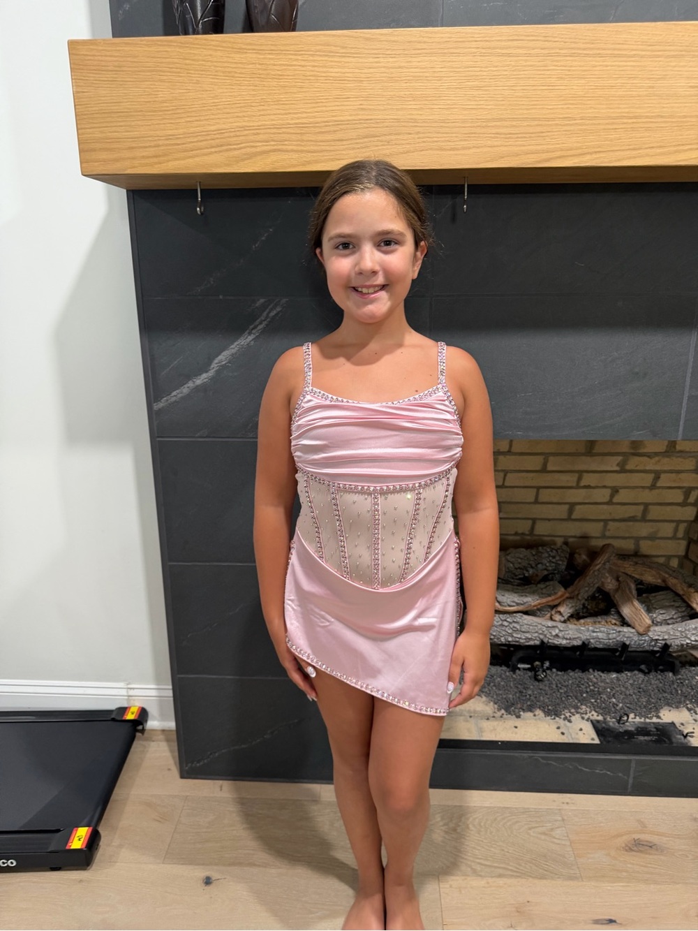 Girls Pink Sparkle Dance Costume